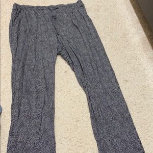 H&M flowy pants with small white polka dots